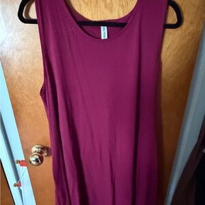 Zenana Outfitters Burgundy Scoop Neck Tank Dress